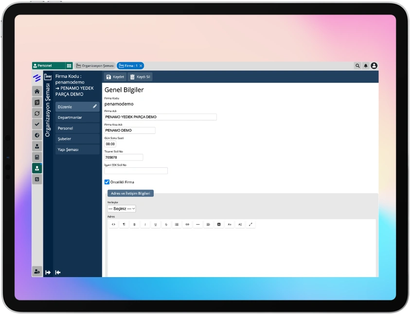 Organizasyon Şeması Tanımlayın